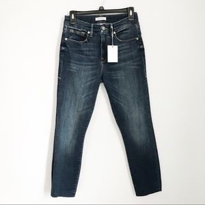 Good American Good Leg Raw Hem Skinny Jeans